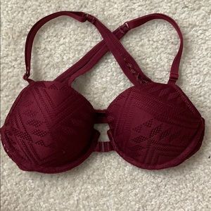Burgandy patterned bra size 34A